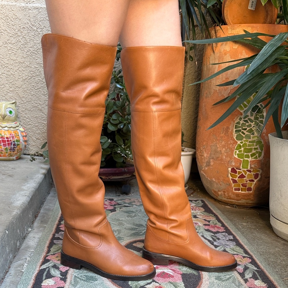 Orange J. Crew Over the Knee Leather Boots - Picture 5 of 16